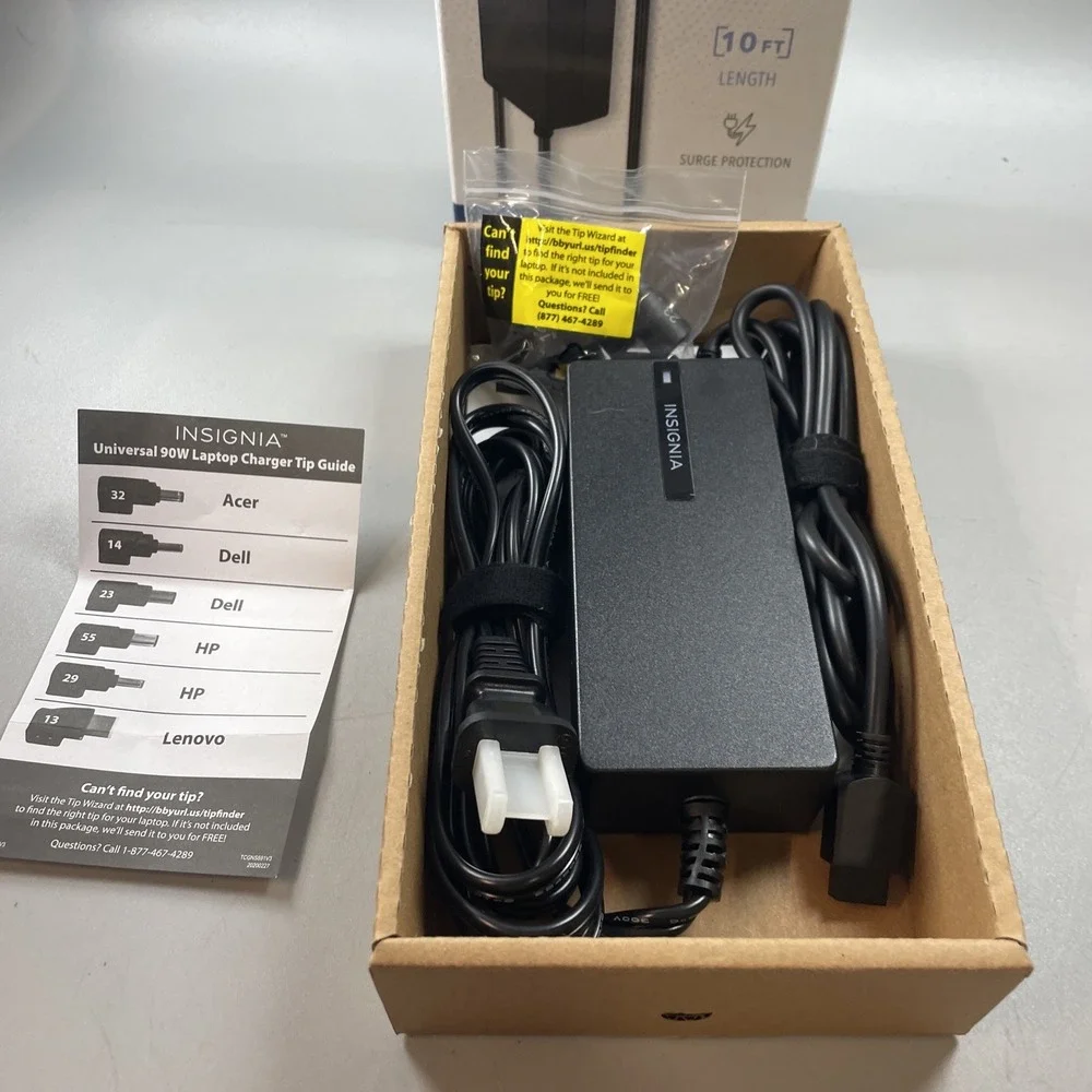 Insignia 90 W 10-Foot Universal Laptop Charger w/ Surge Protection NS-PWLC591 US